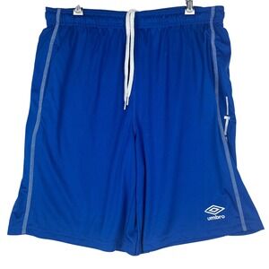 Umbro Athletic Shorts Mens XL Italia Soccer Training Blue Polyester Drawstring